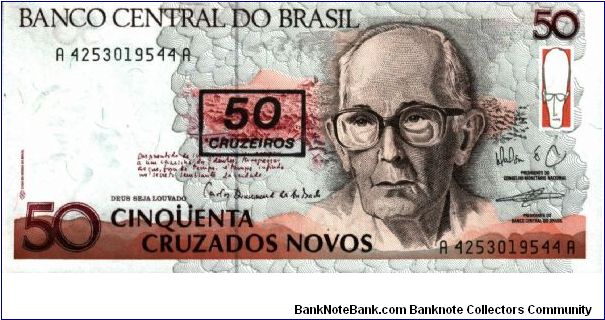 Brazil - 50 Cruzados Novos - 1990 - P-223 Banknote