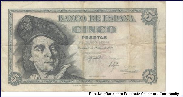 5 Pesetas Spain 1948 Banknote