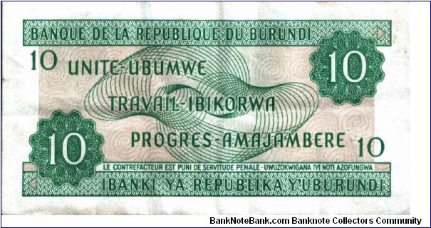 Banknote from Burundi year 2001