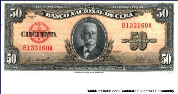 Cuba * 50 Pesos * 1958 * P-81b Banknote