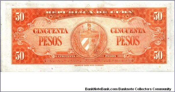 Banknote from Cuba year 1958