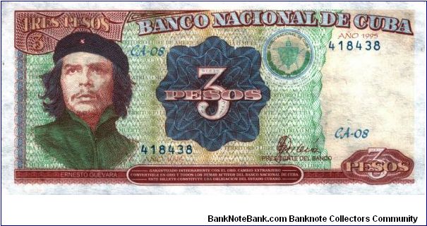 Cuba * 3 Pesos * 1995 * P-113 Banknote