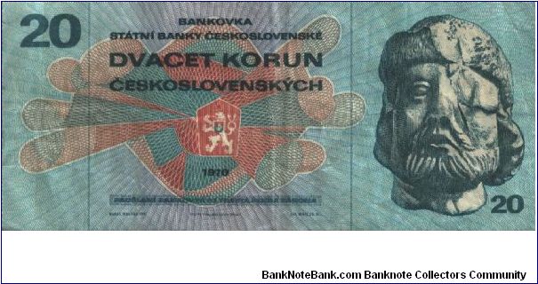 Czechoslovakia * 20 Korún * 1970 Banknote