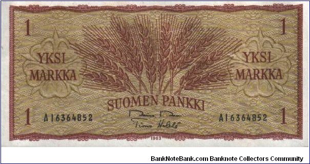 Banknote from Finland year 1969