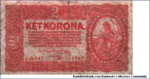 2 Korona * 1920 Banknote