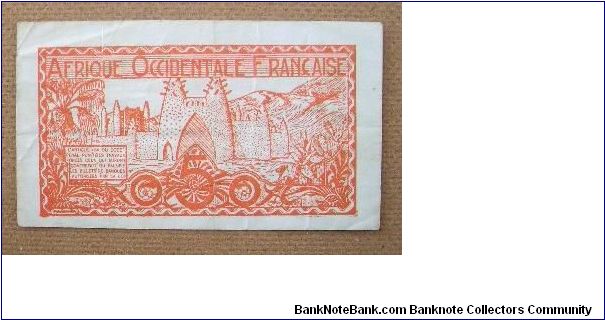 French East Africa 5 Centimes. Banknote