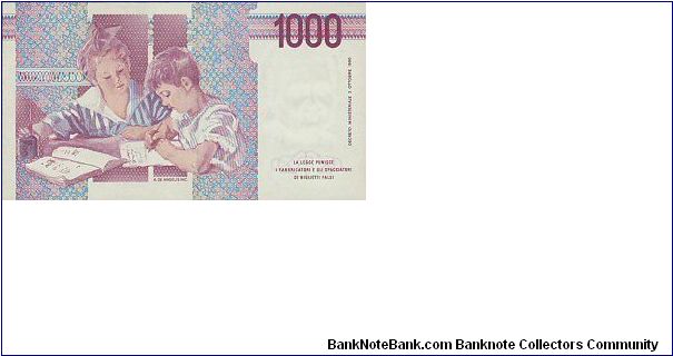 Banknote from Italy year 1990