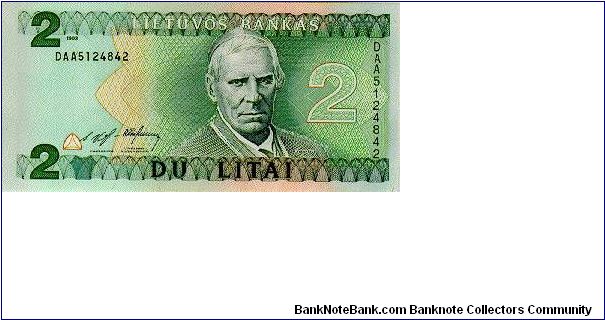 2 Litai * 1994 * P-54 Banknote