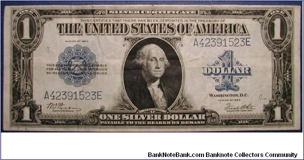 1923 Large Size 1 Dollar Silver Certificate Banknote