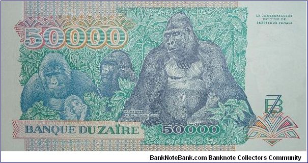 Banknote from Congo year 1991