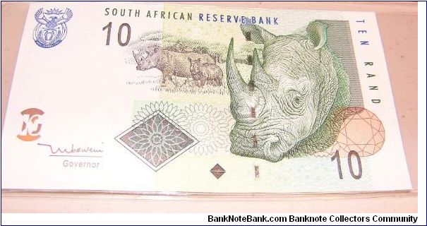 2005 South Africs 10 Rand. Sent to me by a friend living in South Africa. Banknote