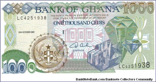 2001 Ghana 1000 Cedis P-32 Banknote