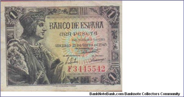 1 peseta,
Anverso: Cristobal Colón.
Reverso:
Descubrimiento de América Banknote
