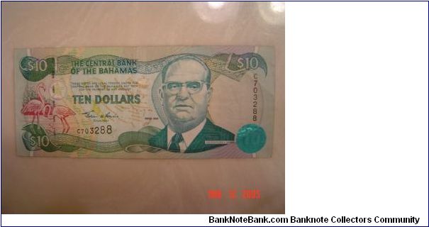 Bahamas P-64 10 Dollars 2000 Banknote