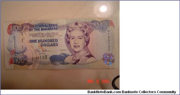 Bahamas P-67 100 Dollars 2000 Banknote