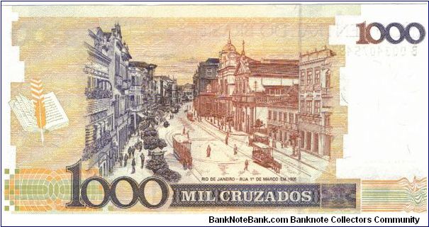 Banknote from Brazil year 1989