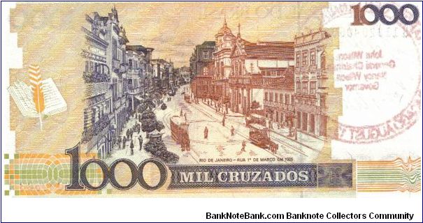 Banknote from Brazil year 1989