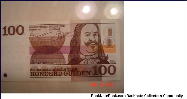 Netherlands P-93 100 Gulden 1970 Banknote