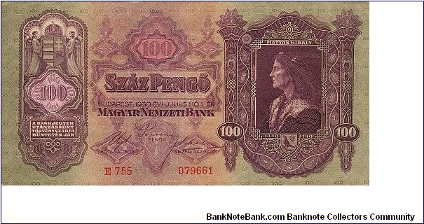 100 Pengo * 1930 * P-98 Banknote