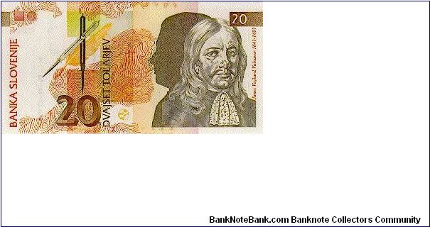 20 Tolarjev * 15 Jan 1992 * P-12 Banknote