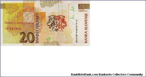 Banknote from Slovenia year 1992