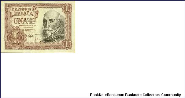 1 Peseta * 22 Jul 1953 * P-145 Banknote