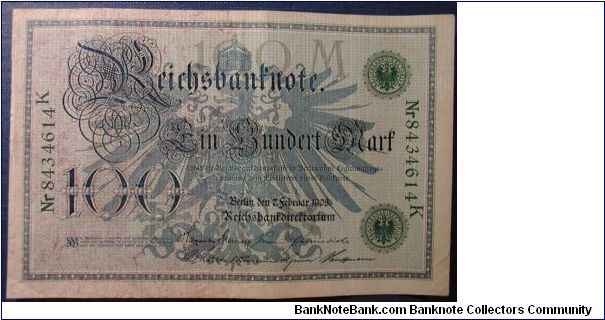 Banknote from Germany year 1908