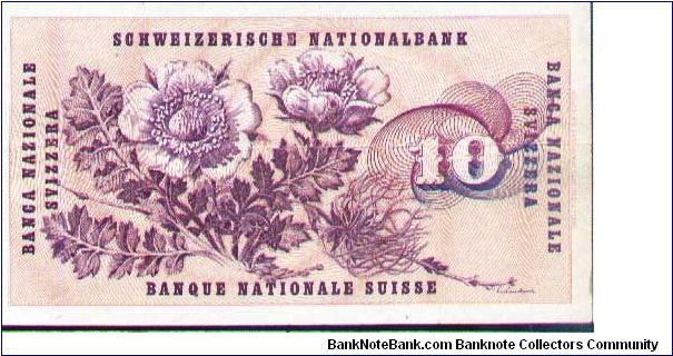 Banknote from Switzerland year 1973