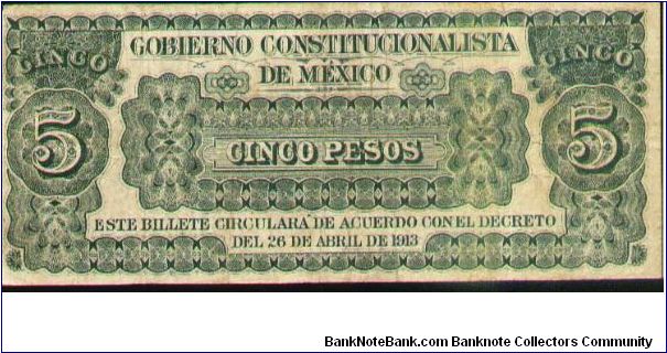 Banknote from Mexico year 1913