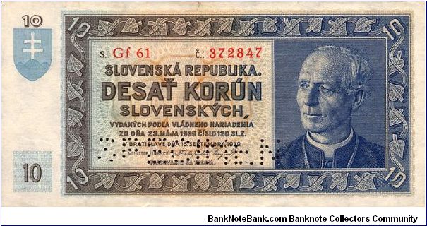 Slovak Republic
10 Ks
Portrait of Andrej Hlinka Banknote