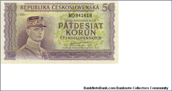 Czechoslovakia - 50 Kcs 1945
London issue Banknote