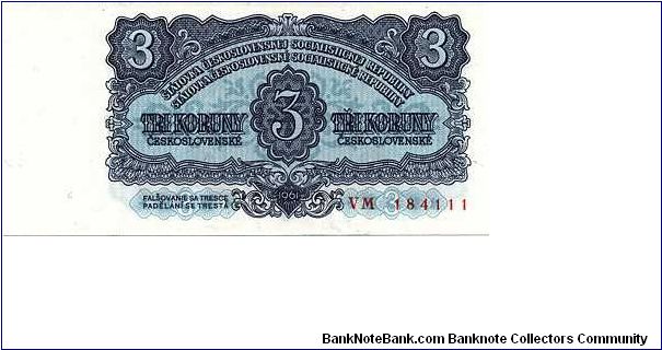 Czechoslovakia - 3 Kcs 1961 Banknote