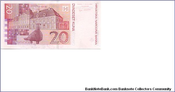 Banknote from Croatia year 2001