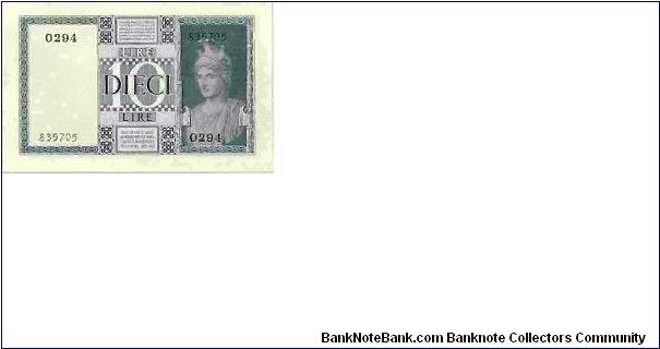Banknote from Italy year 1939