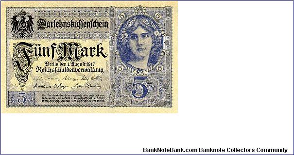 5 Mark
Darlehnskassenschein Banknote