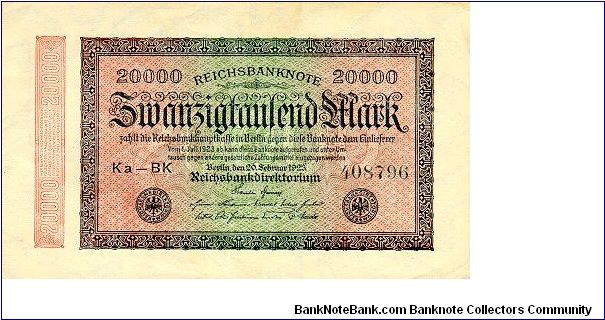 20.000 Mark
Reichsbanknote Banknote