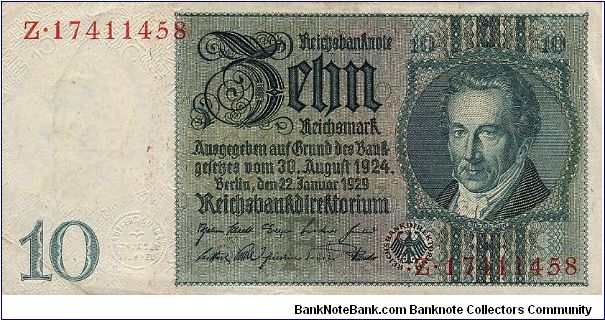 10 Reichsmark
Reichsbanknote Banknote