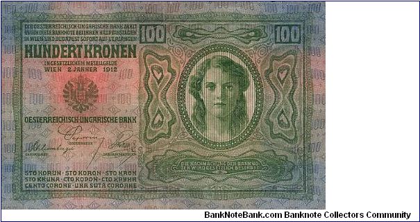 100 K
overprint Deutschösterreich Banknote