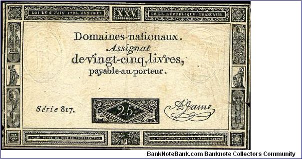 25 Livres. Banknote