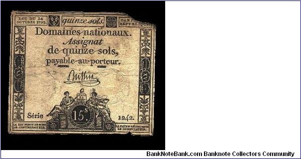 15 Sols. Banknote