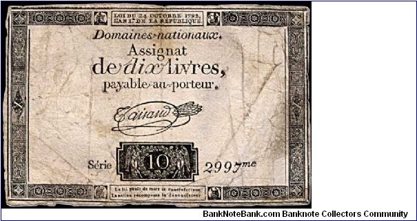 10 Livres. Banknote