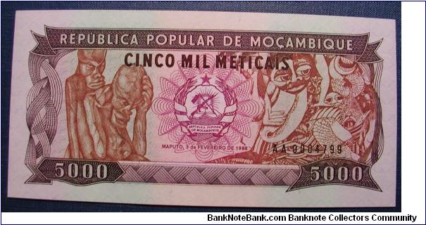 Mozambique 5000 Meticais 1988

NOT FOR SALE Banknote