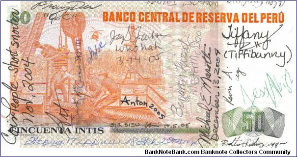 50Intis Short Snorter - CoinPeople 2004 Banknote