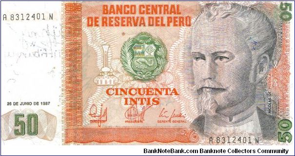 Banknote from Peru year 1987