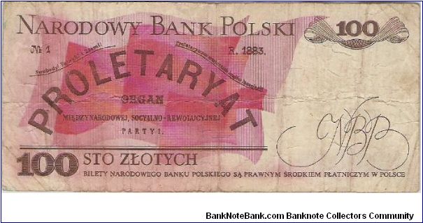 Banknote from Poland year 1986