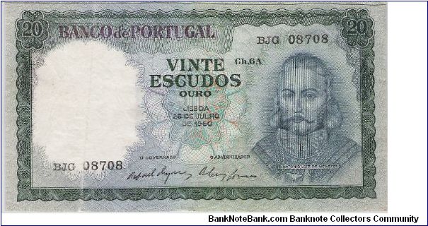 Vinte (20) Escudos Banknote