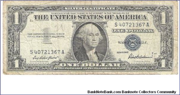 1957 silver 1 dollar Banknote