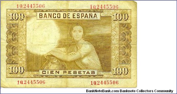 Banknote from Spain year 1953