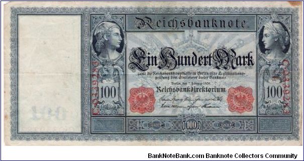100 Mark 7.2.1908 Banknote
