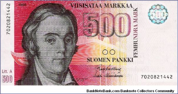 500 Markkaa 1986 Litt.A Banknote